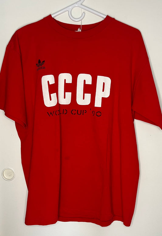 USSR 1990 World Cup Adidas Tee (L) - 9/10
